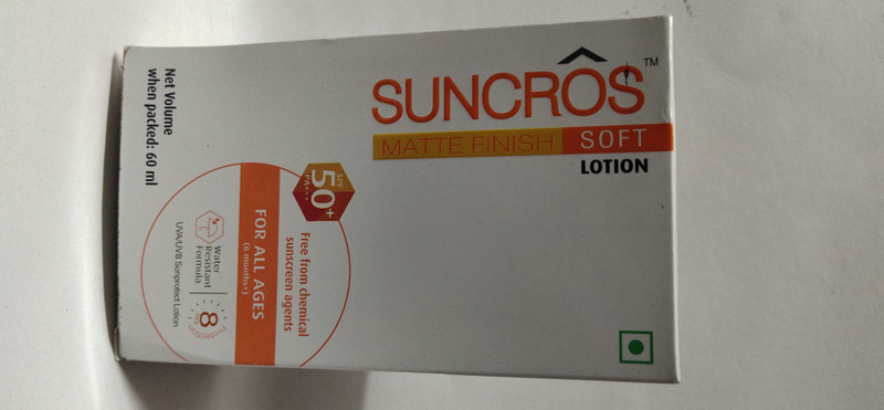 suncros MATTE FINISH SOFT LOTION - SPF 50 PA+++(60 ml)