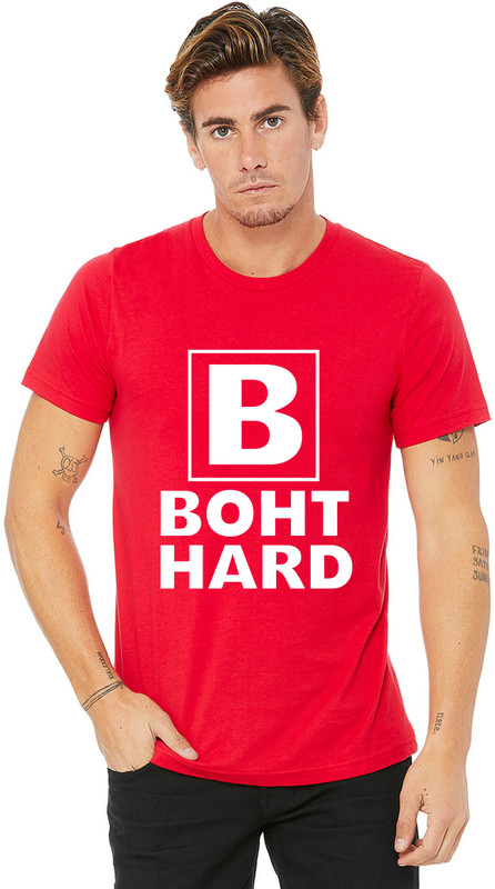 emmature Typography Men Round Neck Reversible Red T-Shirt