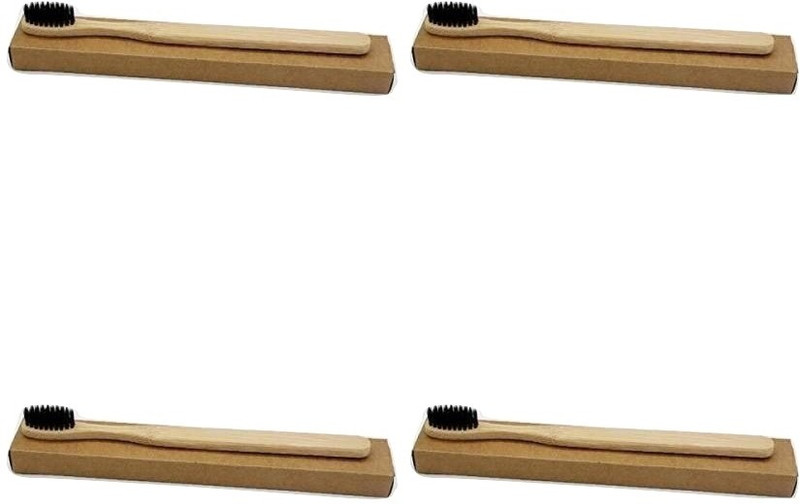 juggling jokers Family Pack - Natural Bamboo Charcoal Fiber Soft Hair Toothbrush Soft Toothbrush(Pack of 4)