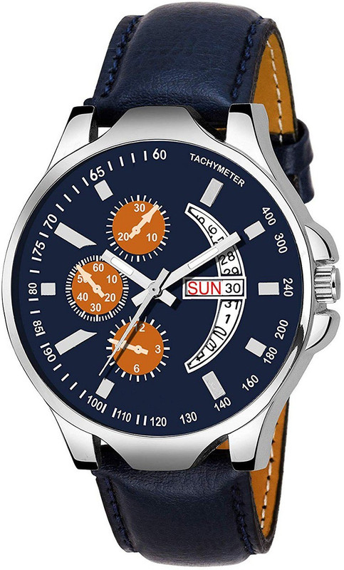 attach Men_36 BLUE DIAL DAY AND DATE FUNCTIONING ANALOG WATCH FOR MEN AND BOYS ANALOG WATCH – FOR MEN ANALOG WATCH – FOR MEN Analog Watch  - For Men