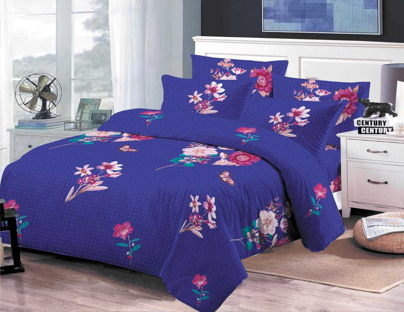 raw apparel 150 TC Cotton Double Printed Bedsheet(Pack of 1, Multicolor)