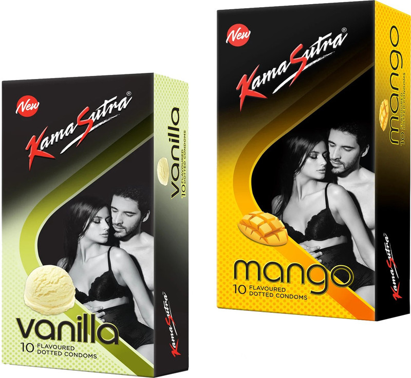 Kamasutra MANGO_VANILLA Flavour Condom Condom(Set of 2, 20 Sheets)