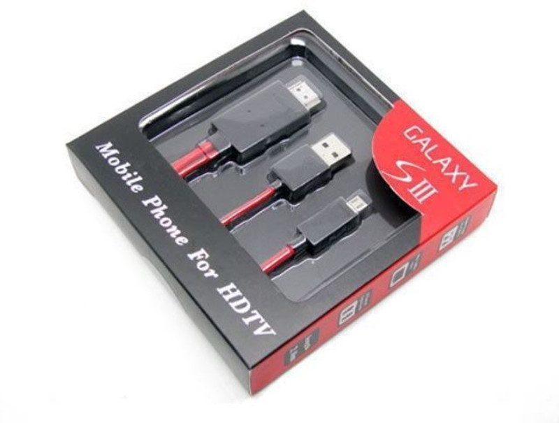 Crystal Digital 1080P Mobile HD Link MHL Micro USB to HDMI HDTV ADAPTER CABLE LEAD 1 m HDMI Cable(Compatible with All MHL Supports Deviecs, Red)