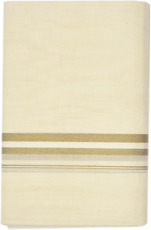 vaishnavi fashion Pure Balaramapuram Beige/Kodi Mundu/Dhoti with Pale Green Border. Woven Men Dhoti