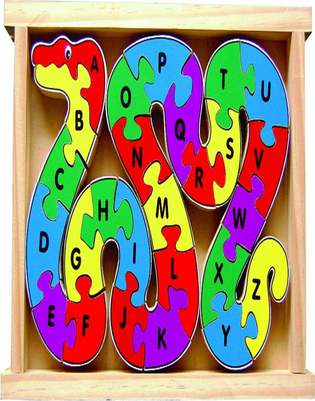 wish it A to Z Alphabet Snake puzzle for boys and girls Wooden Set(26pcs)(Multicolor)