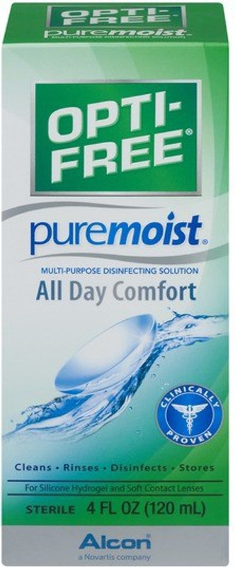 Alcon OPTI FREE PURE MOIST(120 ML ) Multi-Purpose Disinfecting Contact Lens Solution(120 ml)