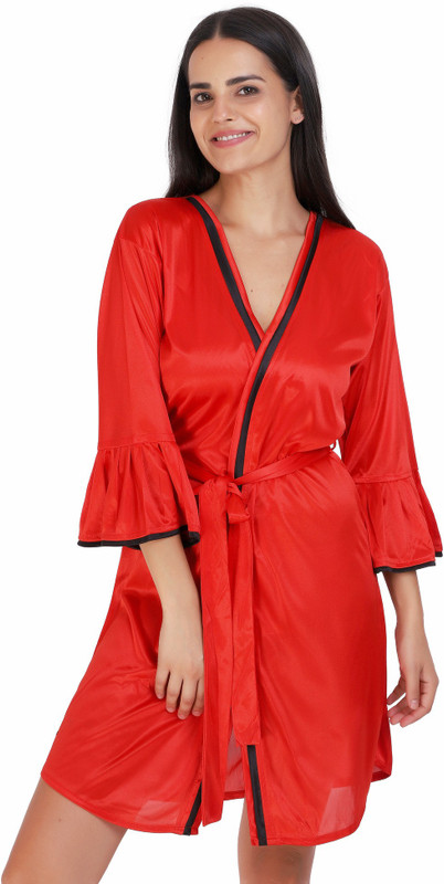 hex rex Women Robe(Red)