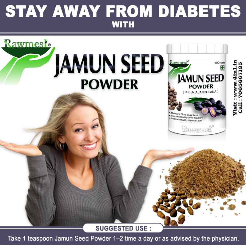 Rawmest Pure Ayurvadic Jamun Seed Powder (Eugenia Jambolana)(100)