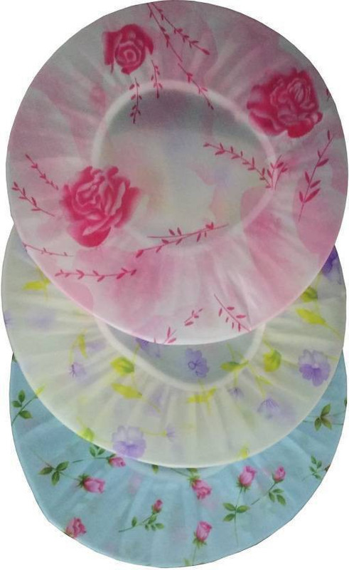 rivansh Set of 3 Reusable Waterproof Elastic Free-Size Bathroom Shower Caps
