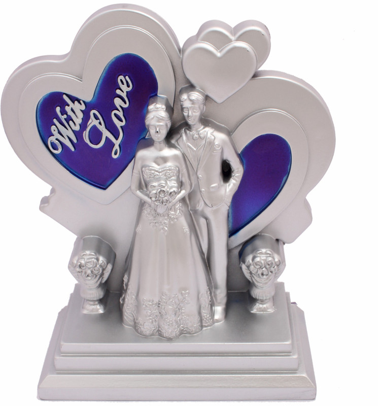 smile4ever Love Couple Gift for girlfriend Decorative Showpiece  -  23 cm(Plastic, Silver, Blue)