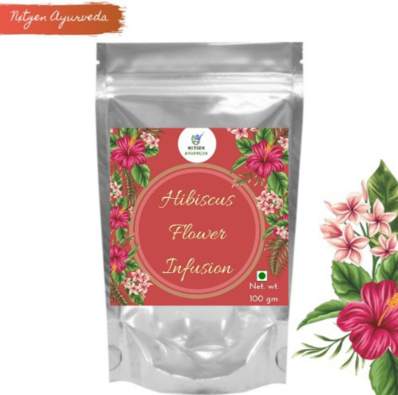 nxtgen ayurveda Pure Hibiscus Flower Infusion (Petals) Hibiscus Herbal Infusion Pouch(100 g)