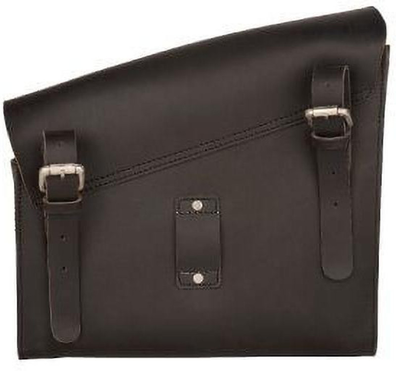 Golden Riders One-side Black Genuine Leather Motorbike Saddlebag(6 L)