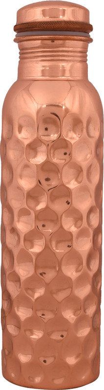 crayowns Leak Proof Diamond Copper Water Bottle for Good Health 1000 ml(Brown)
