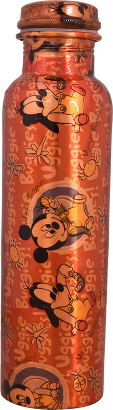 crayowns Cartoon Printed Leak Proof Copper Water Bottle for Travelling 1000 ml(Brown)