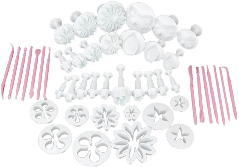 KenBerry Cake Decorating Set with Multi-Use Cookie Molds and Flower Fondant Tools Pastry Cutter(Pack of 47)
