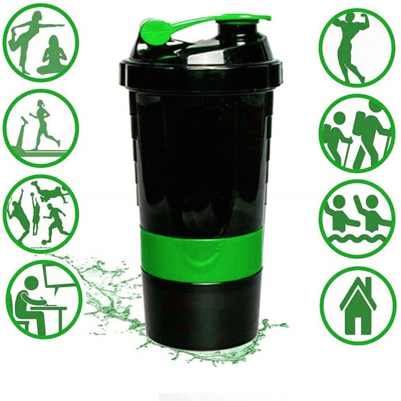 vedus gym shaker with pill box and 1 container 500 ml Shaker(Pack of 1, Multicolor)