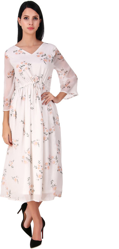 aroush pret Women Maxi White Dress