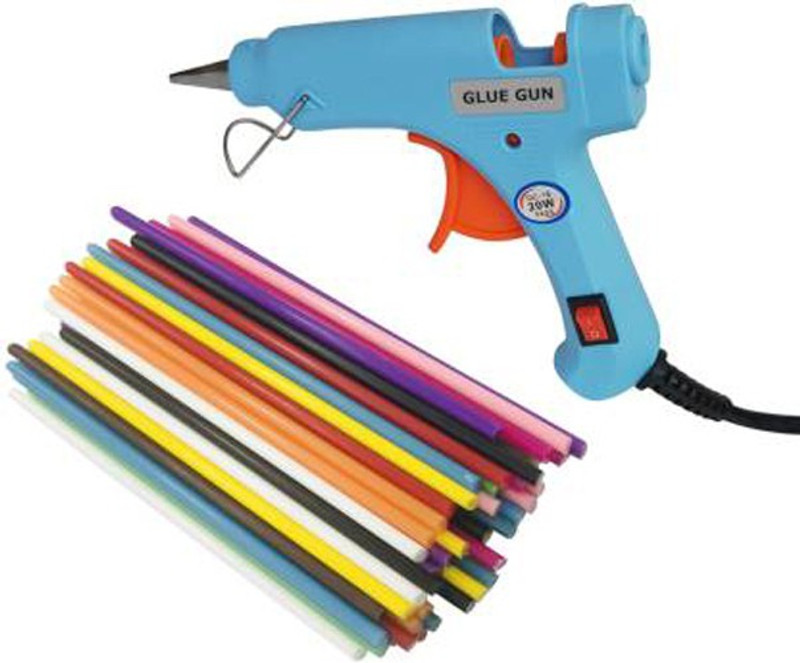 bandook WHITE 20W 20WATT WITH 10 TRANSPARENT STICKS Standard Temperature Corded Glue Gun(7 mm)