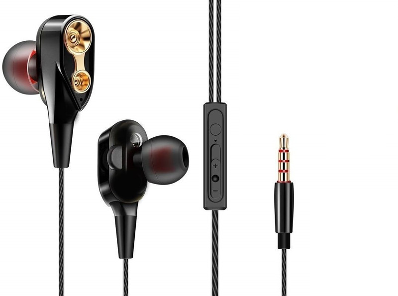 atekt TG-0013 Wired Headset with Mic(Black, In the Ear)
