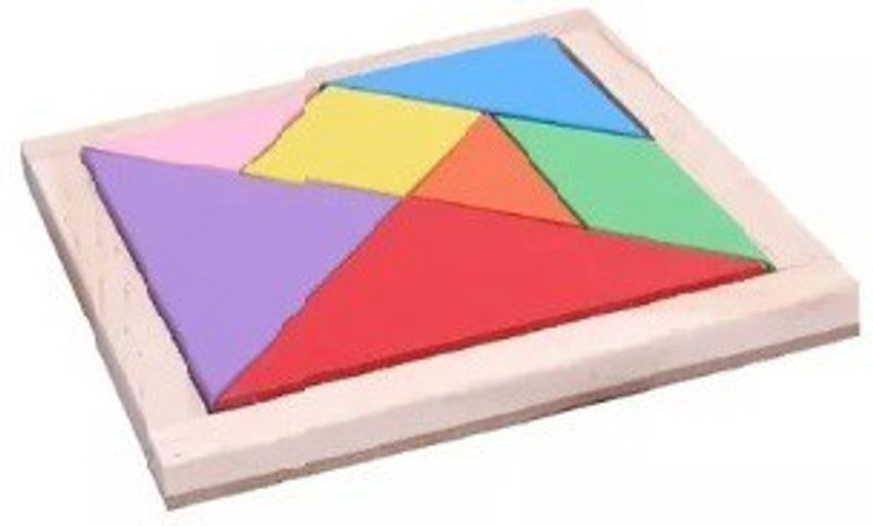 wish it Wooden Tangram Puzzle Multicolour toy for kids(7 Pieces)