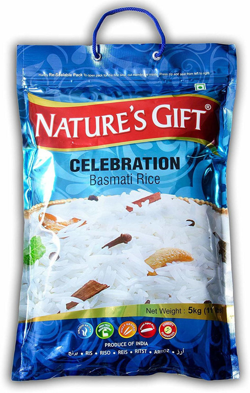 natures gift Nature's Gift Celebration Basmati Rice -5 Kg Basmati Rice (Long Grain, Raw)(5 kg)