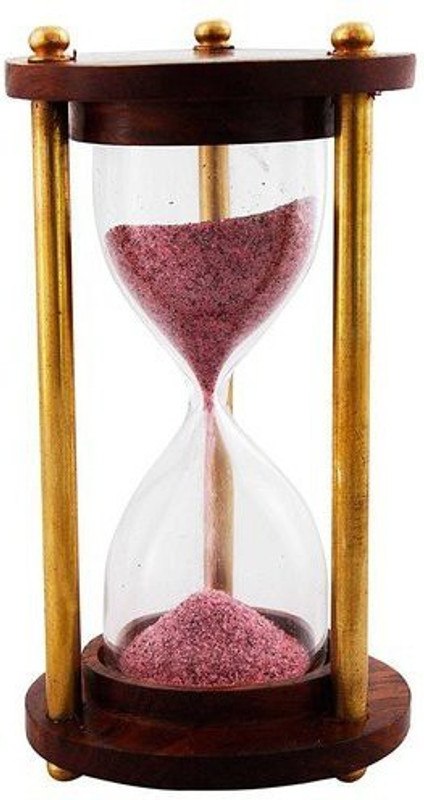 jaipur bazaar Real Antique Brass Royal 2 Minute Sand Timer Handicraft Decorative Showpiece  -  4 cm(Brass, Brown)