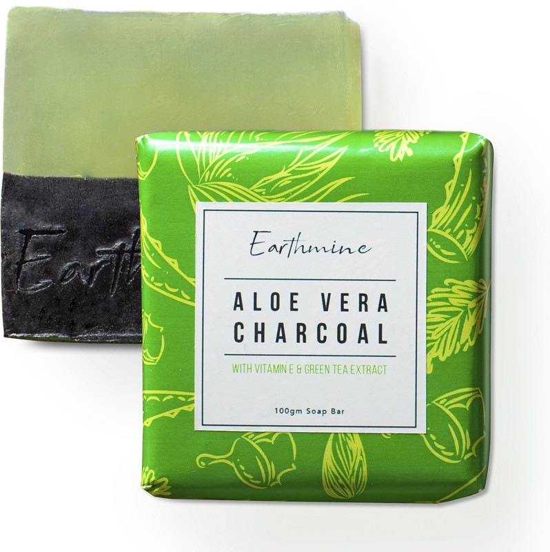 earthmine aloe vera charcoal soap(100 g)