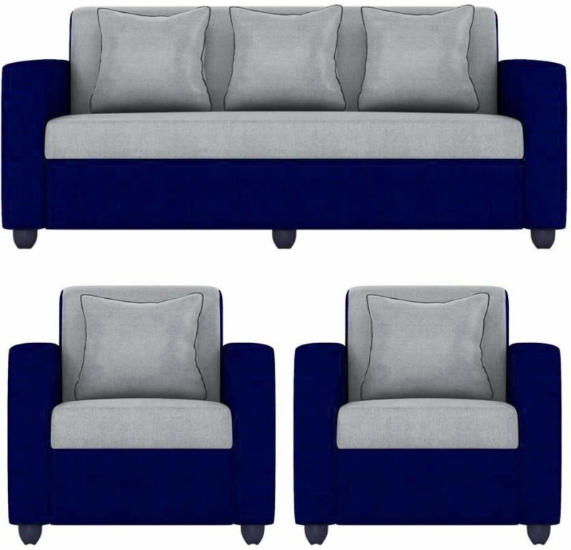 Gnanitha Fabric 3 1 Grey Blue, Blue Gray Sofa Set