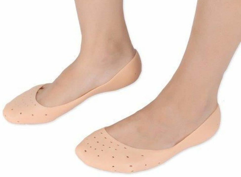 veer Full Socks Silicone foot protector pain relief foot anti-Crack Sets Foot Support(Beige)