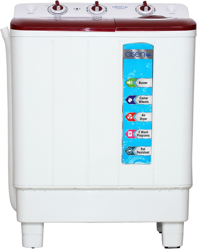 Aisen 7 kg Semi Automatic Top Load White, Maroon(A70SWM600) Aisen 7 kg Semi Automatic Top Load White, Maroon(A70SWM600)