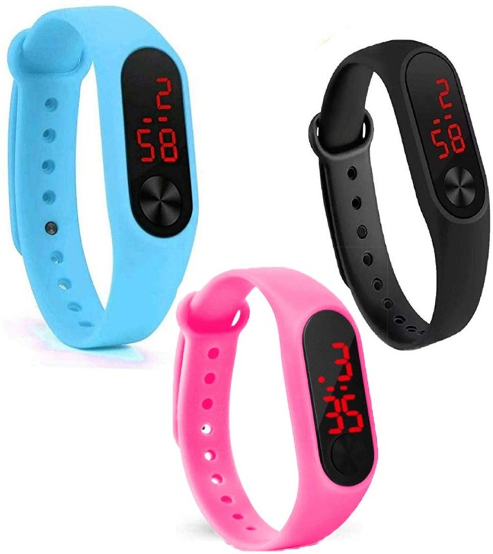 Buy kids choice 3 color Digital led Watch Band COMBO LOW PRICE