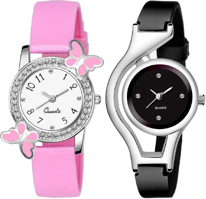 big mart Butterfly Colourful BALCK PINK Stylish watch Pink Butterfly color BIG mart watch Analog Watch  - For Girls