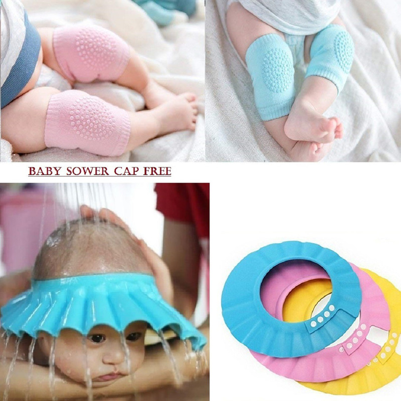 jamunesh New Baby Kids Safety Knee Pads Multicolor Baby Knee Pads(kneee ped, sower cap)