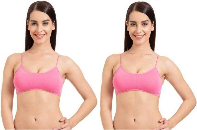 blossom beauty 6 strap bralette baby pink (pack of 2) Girls, Women Bralette Lightly Padded Bra(Pink)