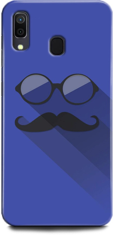 INDICRAFT Back Cover for Samsung Galaxy A20, Hipster, Printed(Hipster, Indigo, Gray, Blue, Beard, Moustache, Goggle, Shock Proof)