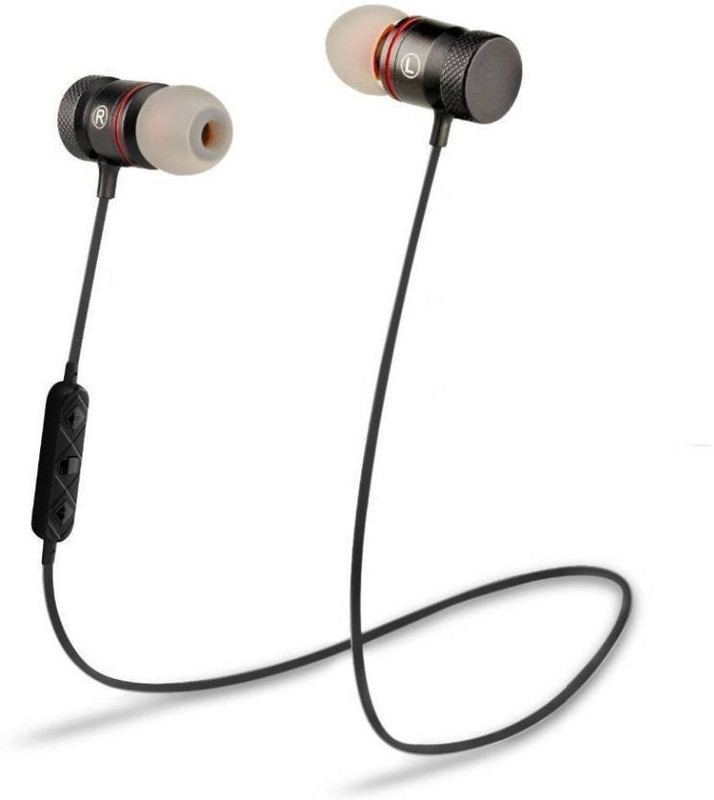 jerk Sports Magnet Metal Bluetooth Headset Running GYM Sport Bluetooth Headset with Mic(Black, In the Ear)