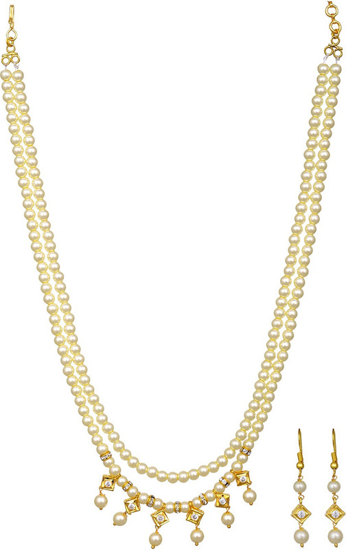 poojithajewellers Mother of Pearl Jewel Set(Rose Gold)