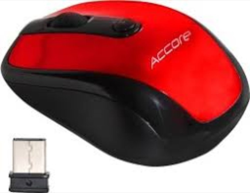 accore Red wireless mouse Wireless Optical Mouse(2.4GHz Wireless, Red)