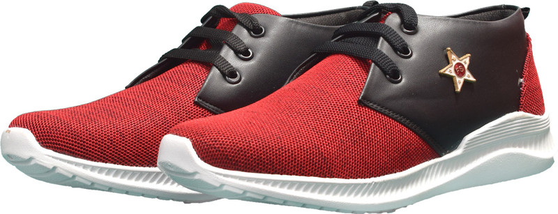 shoeniverse Sneakers For Men(Red, White, Black)