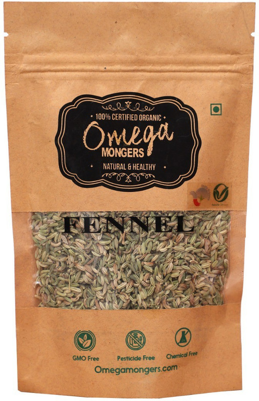 omega mongers Organic Fennel Saunf Seeds 200gm(200 g)