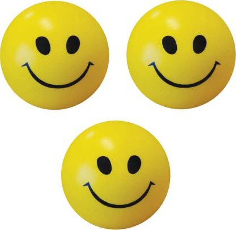 SWARUP SMILEY BALLS [PACK OF 12]  - 3 inch(Yellow)