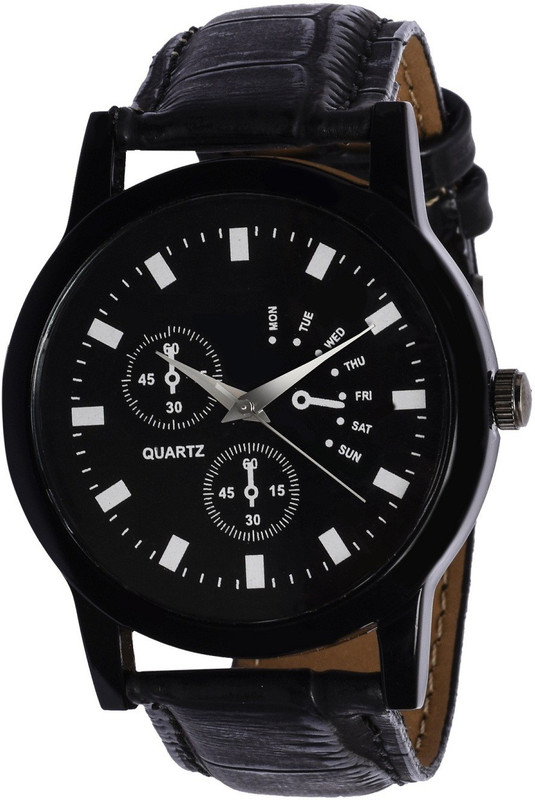 attach Men_10 BLACK DIAL MODISH WATCH FOR BOYS Analog Watch  - For Men