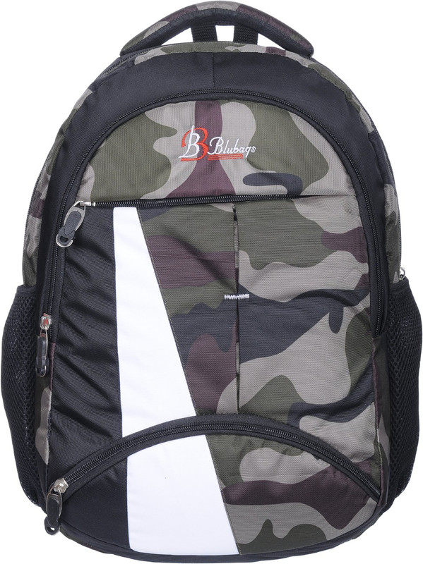 blubags Military Print ultra light weight school bag l college bag l Laptop bag l Waterproof Backpack(Green, 36 L)