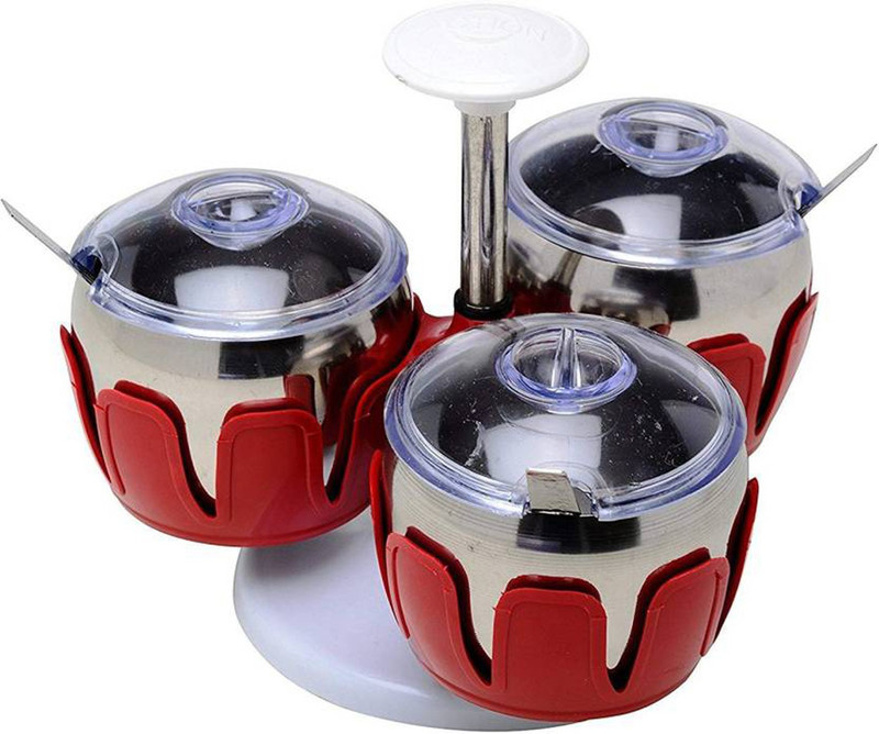 gadgetmore Stainles Steel Pickle Pot Set ( Including 3 Bowls ) 3 Piece Condiment Set(Stainless Steel)