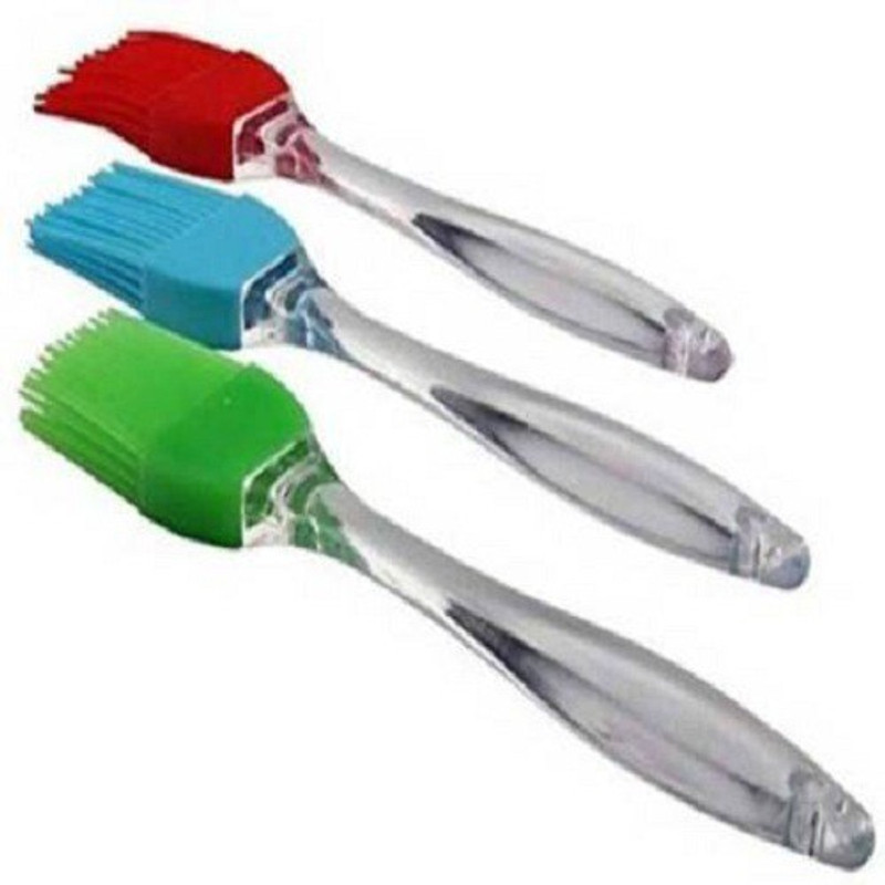 Mudra Flat Pastry Brush silicon, handle material Fiber Flat (Pack of 2) Silicone Flat Pastry Brush(Pack of 2)