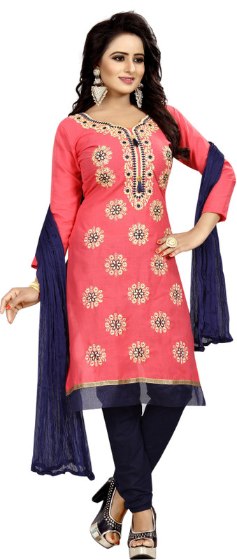 alakhdhanifashion Silk Embroidered Kurta & Churidar Material(Unstitched)