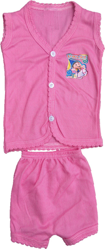 baby sikha Baby Boys & Baby Girls Casual T-shirt Pant(Pink)