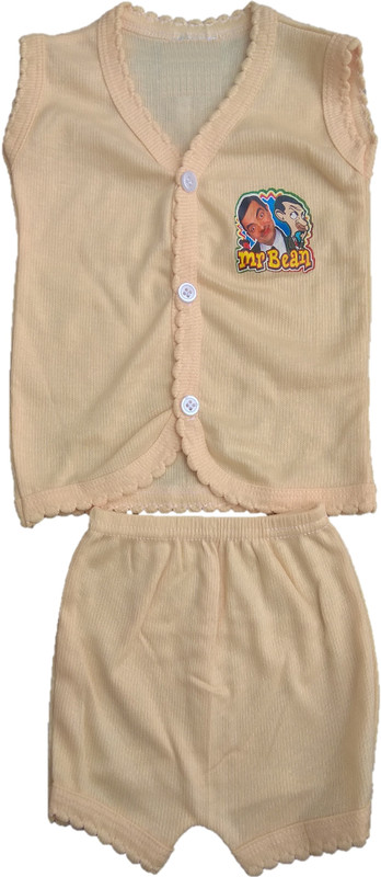 baby sikha Boys & Girls Casual T-shirt Pant(Orange)