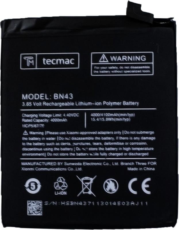 tecmac Mobile Battery For Redmi Redmi Mi Note 4