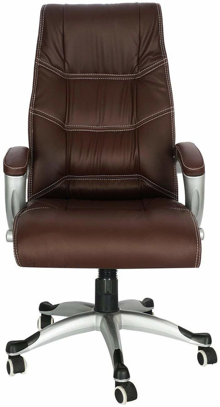 furniture bazaar The Couch Cell Leatherette Office Chair (Brown) NA Office Arm Chair(Red)